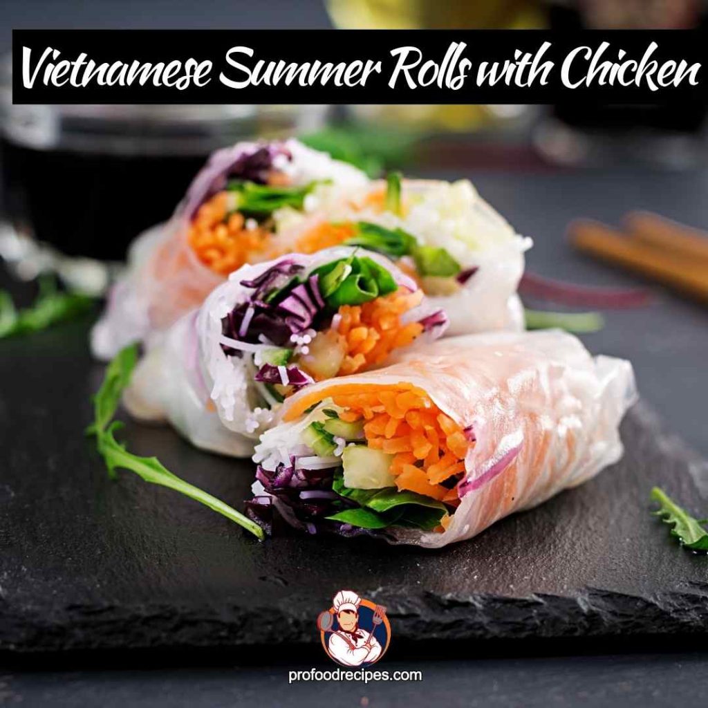 Vietnamese summer roll with chicken