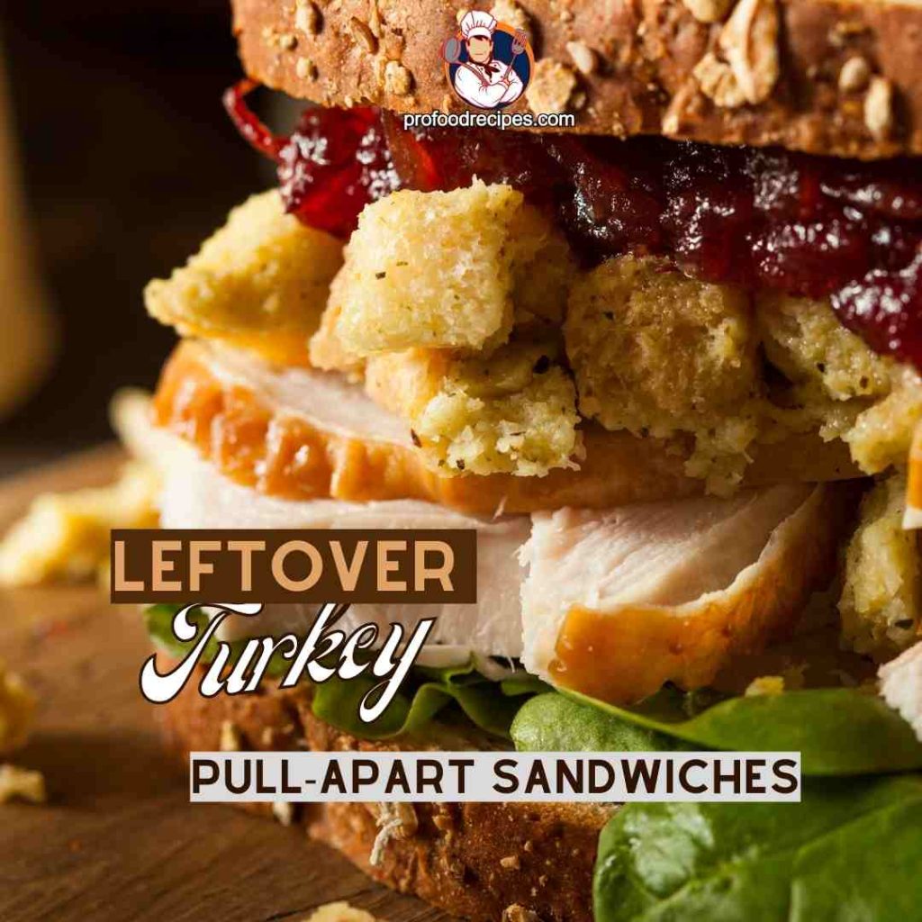 Leftover turkey pull apart sandwich