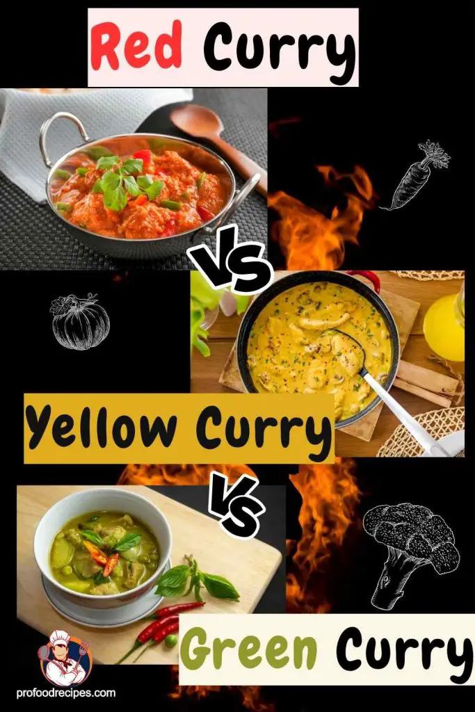 Difference between red yellow and green curry