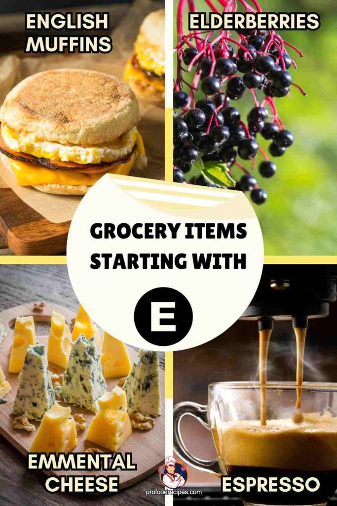 Grocery items starting with e