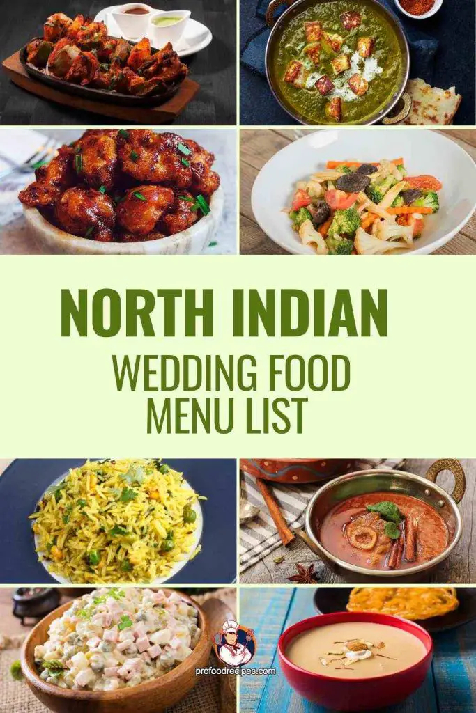 North Indian Wedding Food Menu List